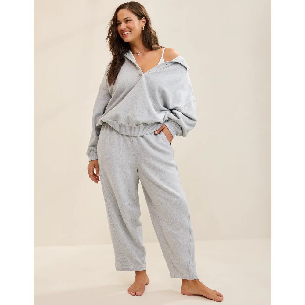 AERIE • Heather Gray Barrel Sweatpants